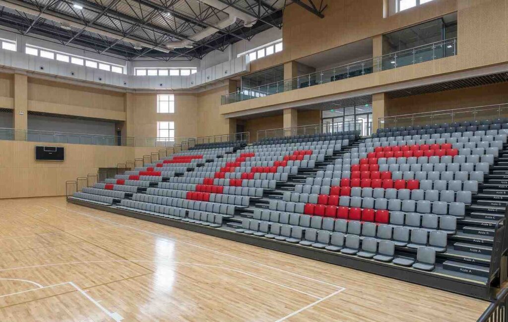 Locker room seating benches for athletes changing area